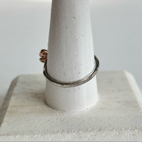 Sterling Silver 925 Rose Gold Plated Crystal Daisy Flowers Ring Size 8 - Picture 7 of 13